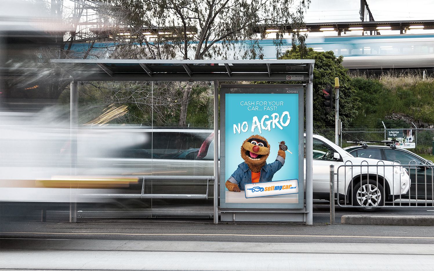 No Agro Tram Stop Advertisement