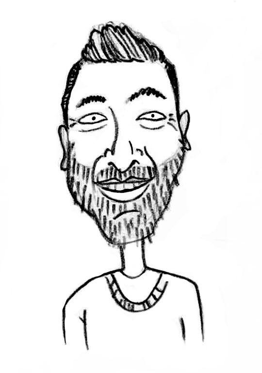 Sketched Caricature of Alexander Andrews