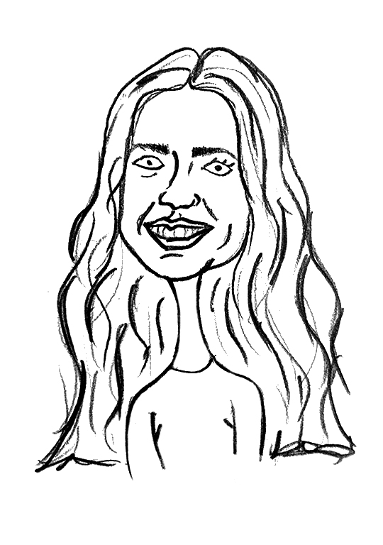 Sketched Caricature of Pamela Lopez