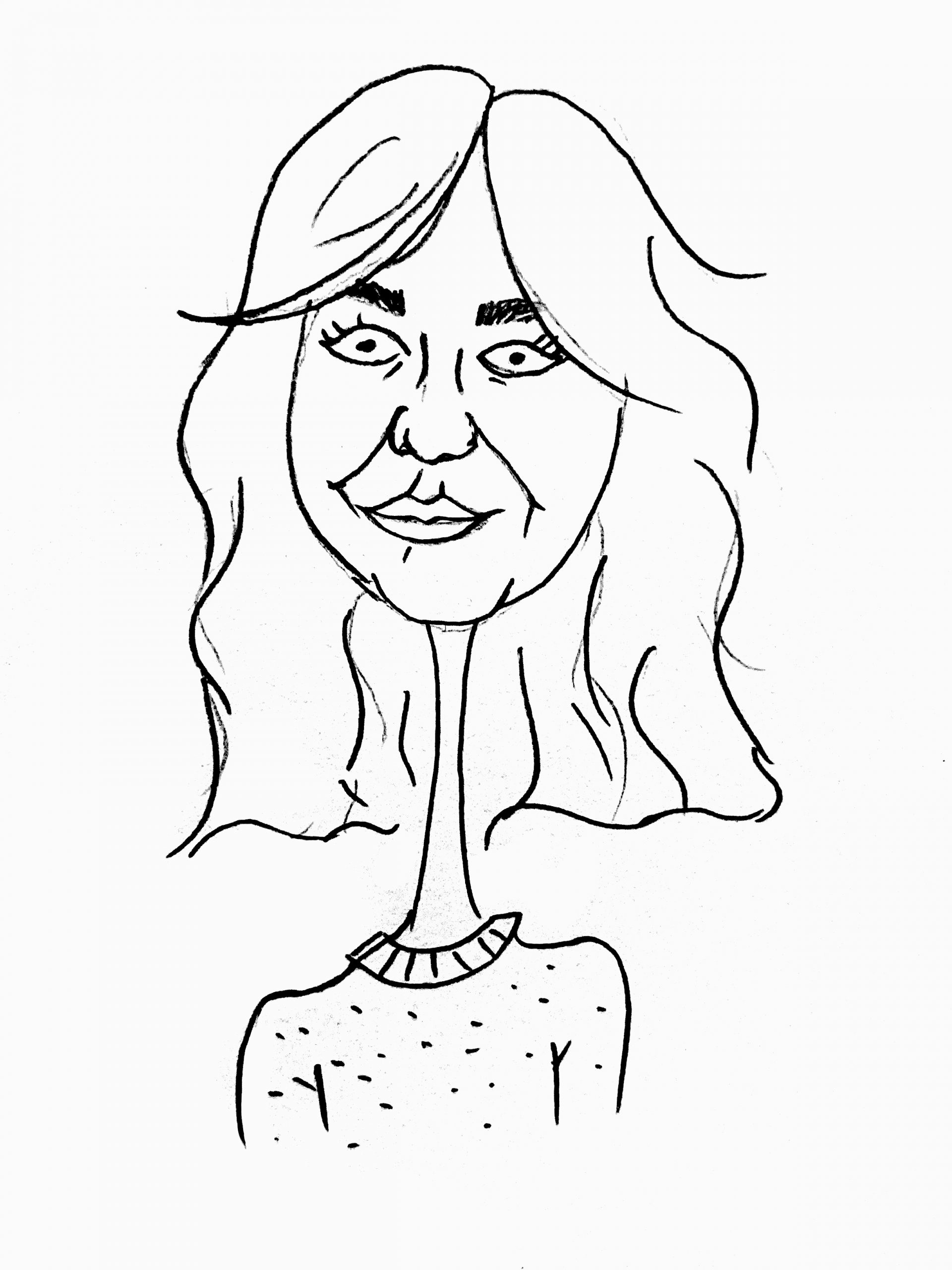 Sketched Caricature of Emma Landolina