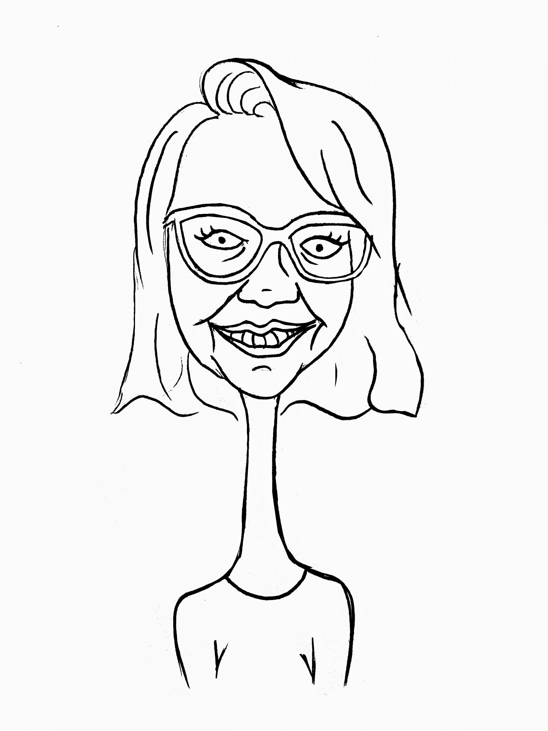 Sketched Caricature of Lyndsay St Ledger