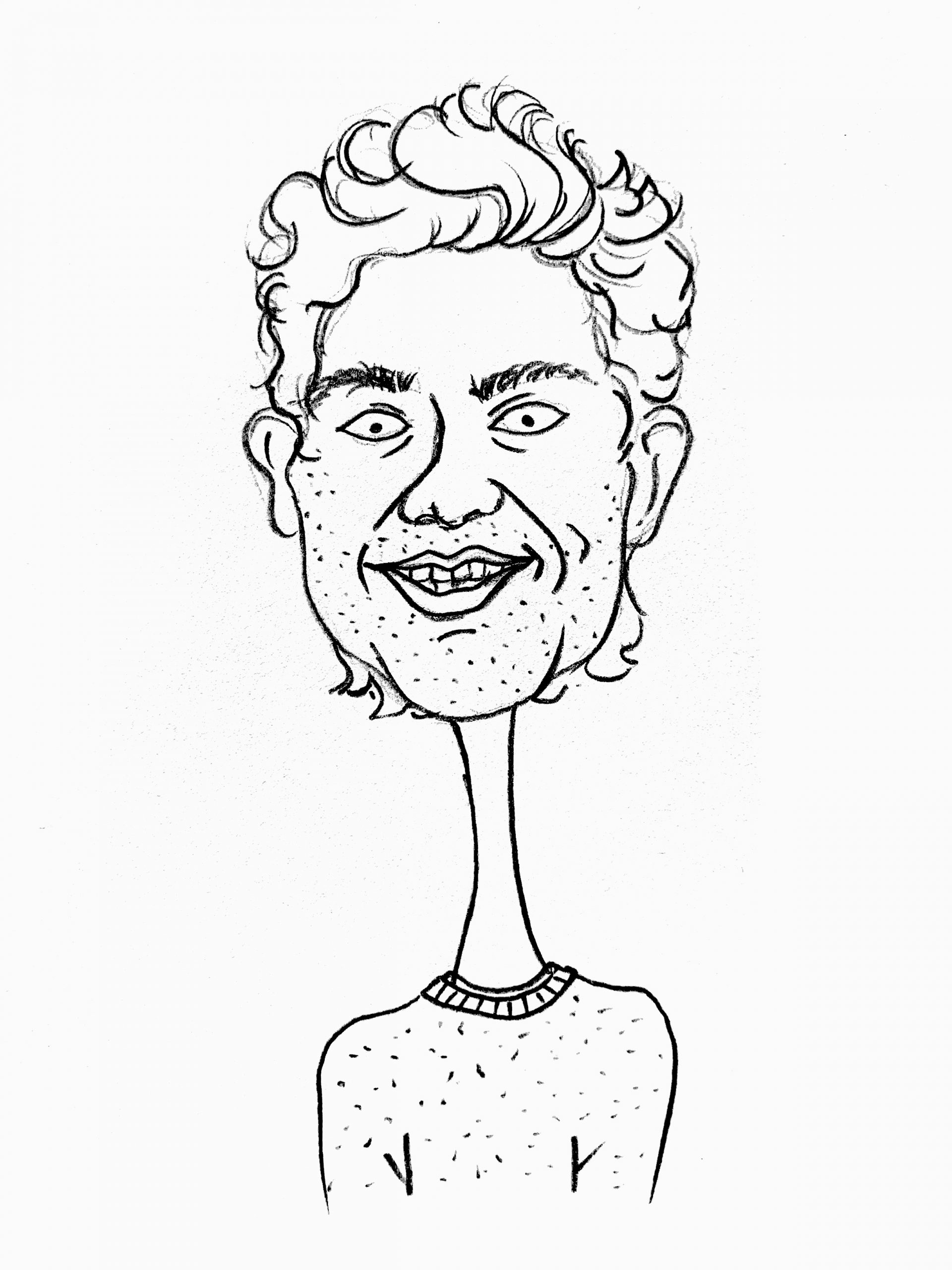 Sketched Caricature of Zach Johnston