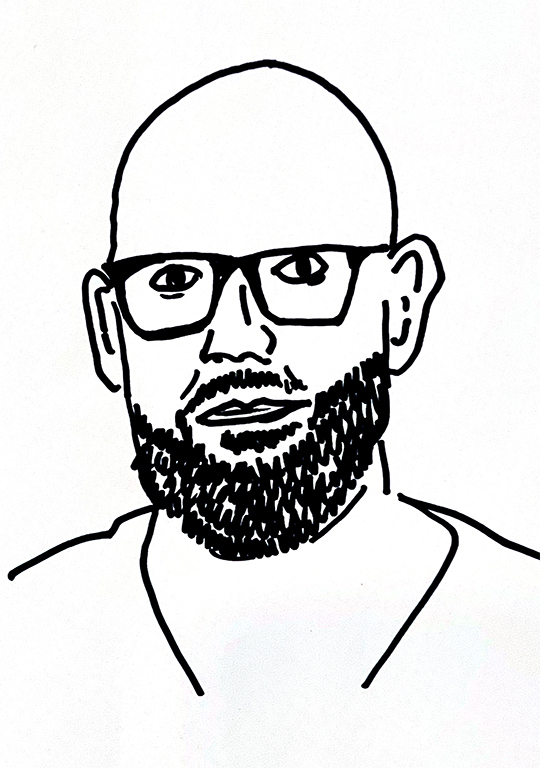 Sketched Caricature of Axel Dench
